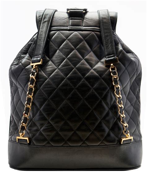 chanel black leather backpack|chanel backpack black leather new.